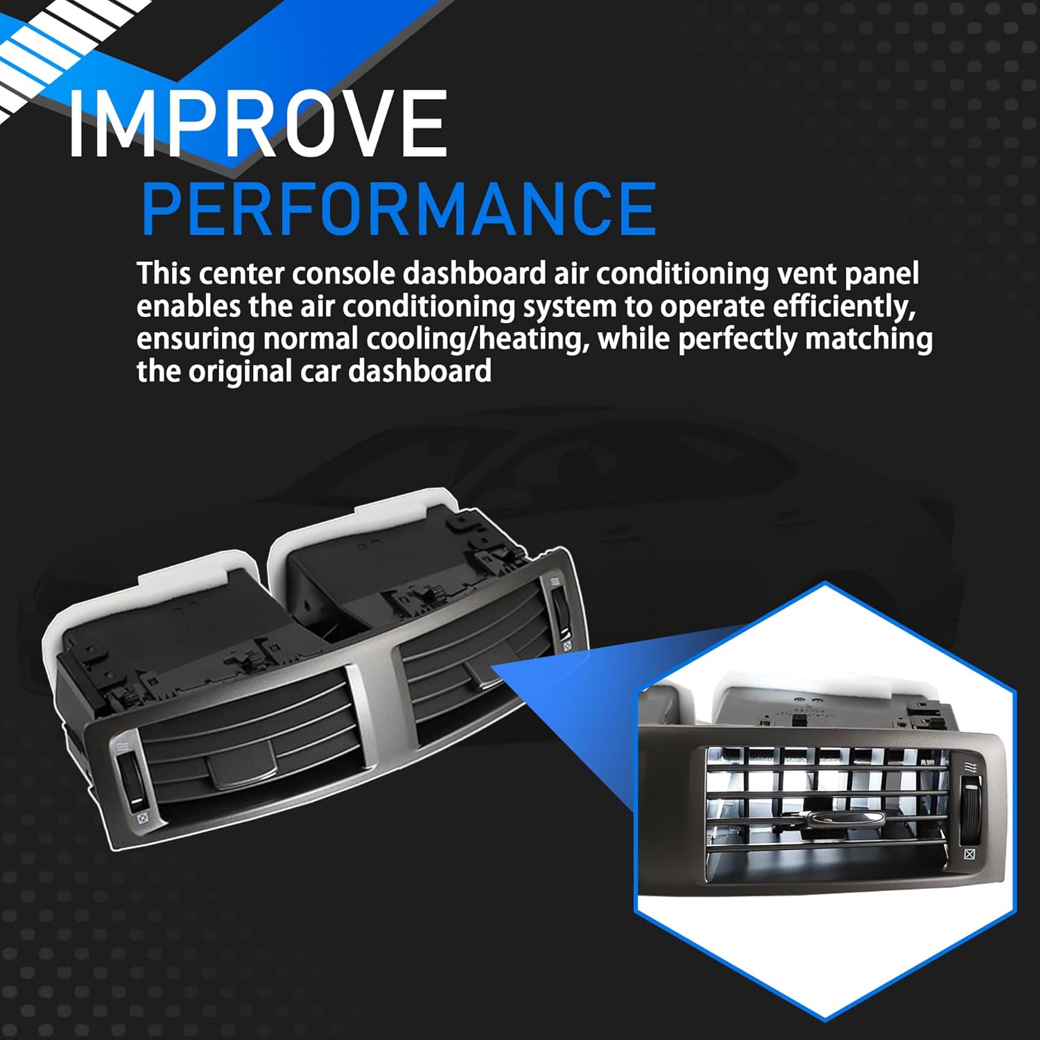 55670-53010 Center Dash Air Vent Panel Dashboard Air Conditioning Outlet with Hand Wheels Compatible with 2006-2009 Lexus IS250 IS350 is F Instrument AC Heater Replaces 5567053010