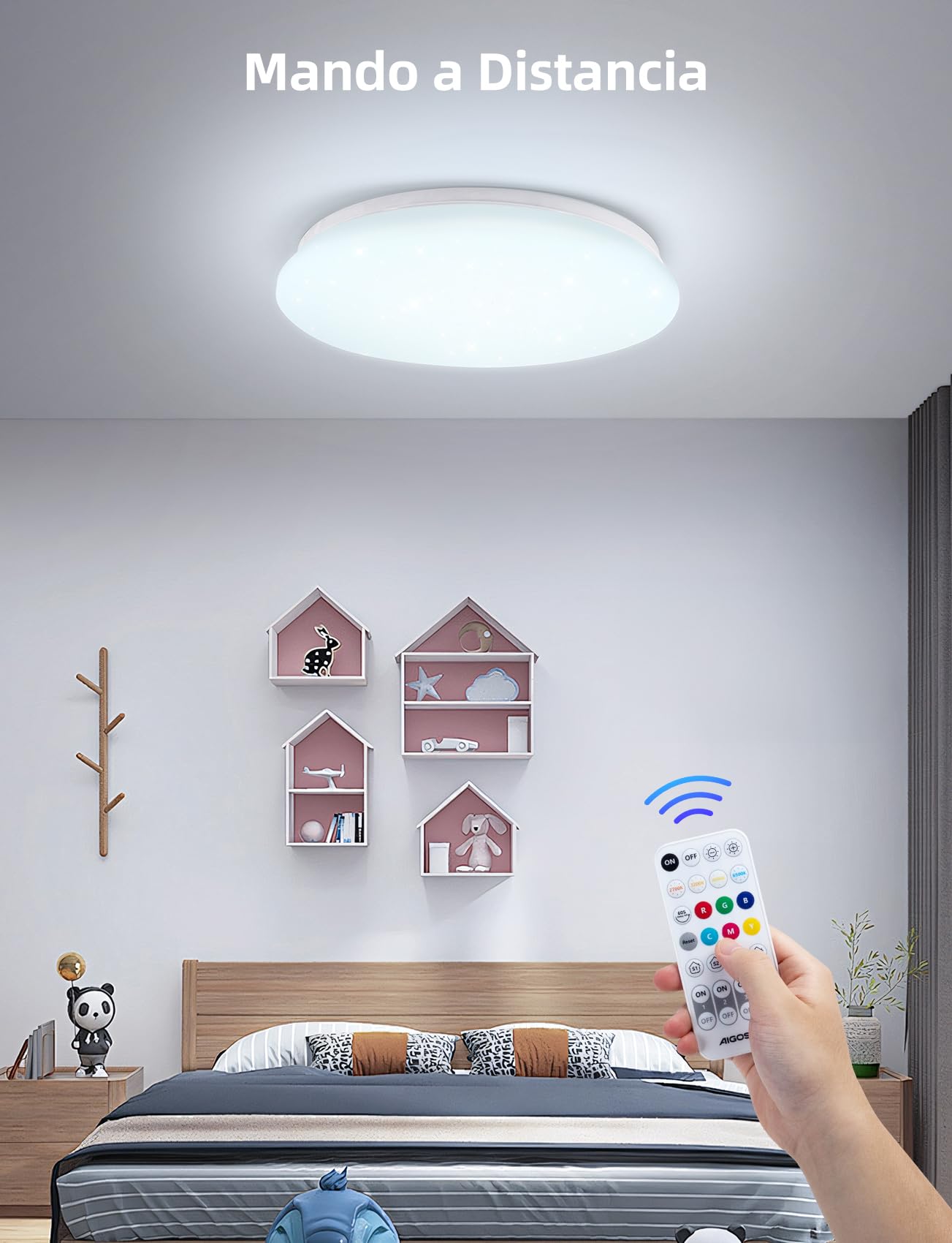 Aigostar Mesh- Plafon LED Techo Bluetooth Mesh, 18W, 2000LM, 3000K-6500K y RGB regulable, IP44, Φ35CM, Plafón LED Inteligente Compatible con Alexa, Lampara Techo Alexa para Salon/Dormitorio, 2Uds