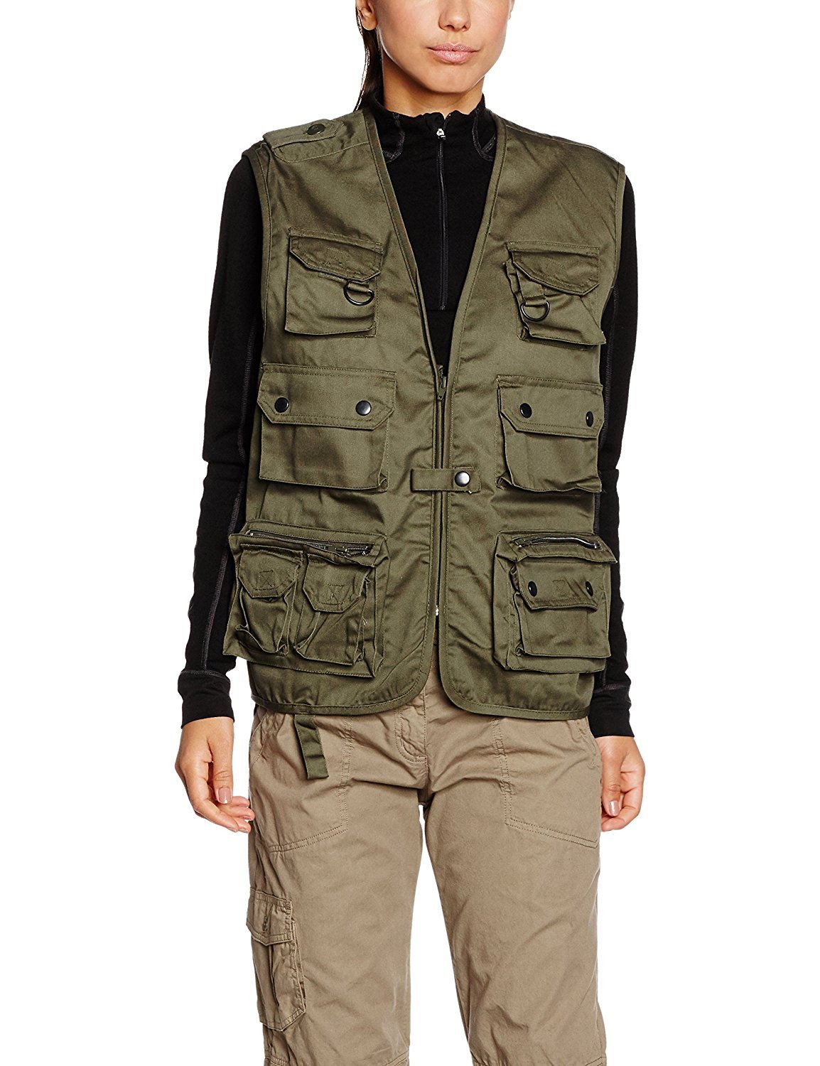Mil-Tec Hunting and Fishing vest, olive - Unisex, Olive., S