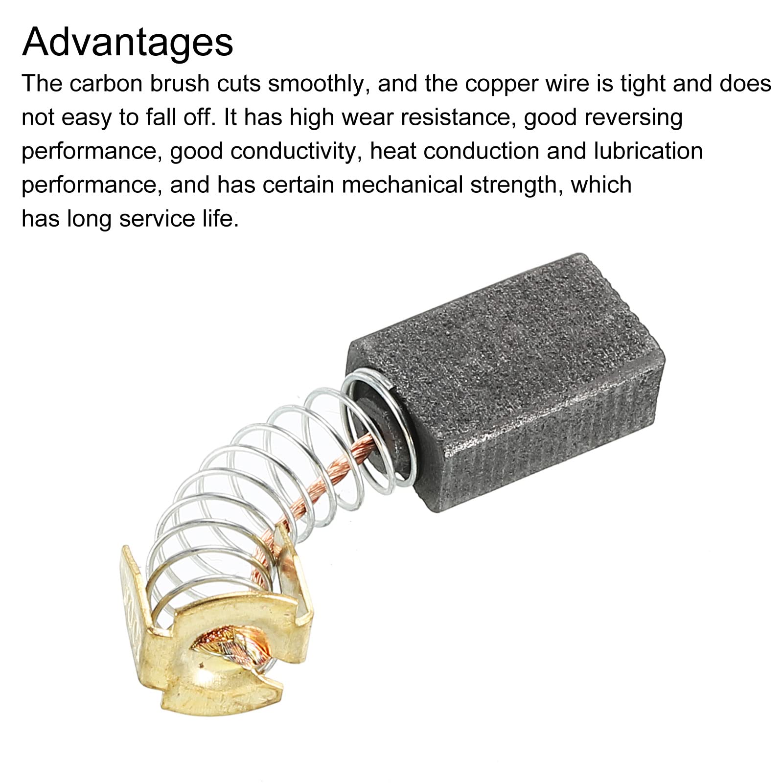 PATIKIL Carbonio Spazzole Spazzola Carbone Ricambio 15x10x6mm per Motori Elettrici Potenza Strumento Angolo Smerigliatrice Tavolo Ricambio Parte Riparazione, 2pz