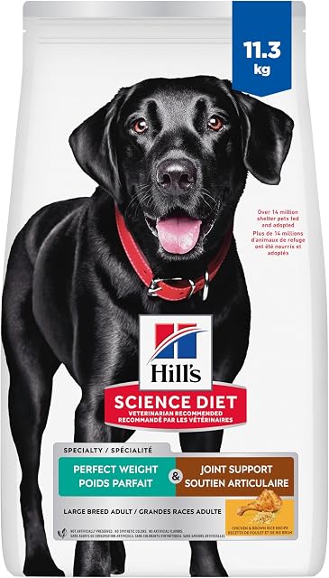 Hill's Science Diet Adult Perfect Weight & Joint Support Large Breed Dry Dog Food, Chicken Recipe 11.34 kg Bag