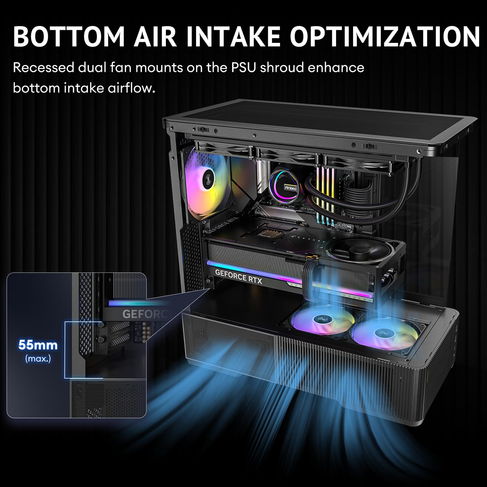 Antec Geh Mid C6 CURVE ARGB ATX/M-ATX/M-ITX o.N. BK retail (0-761345-10287-2)