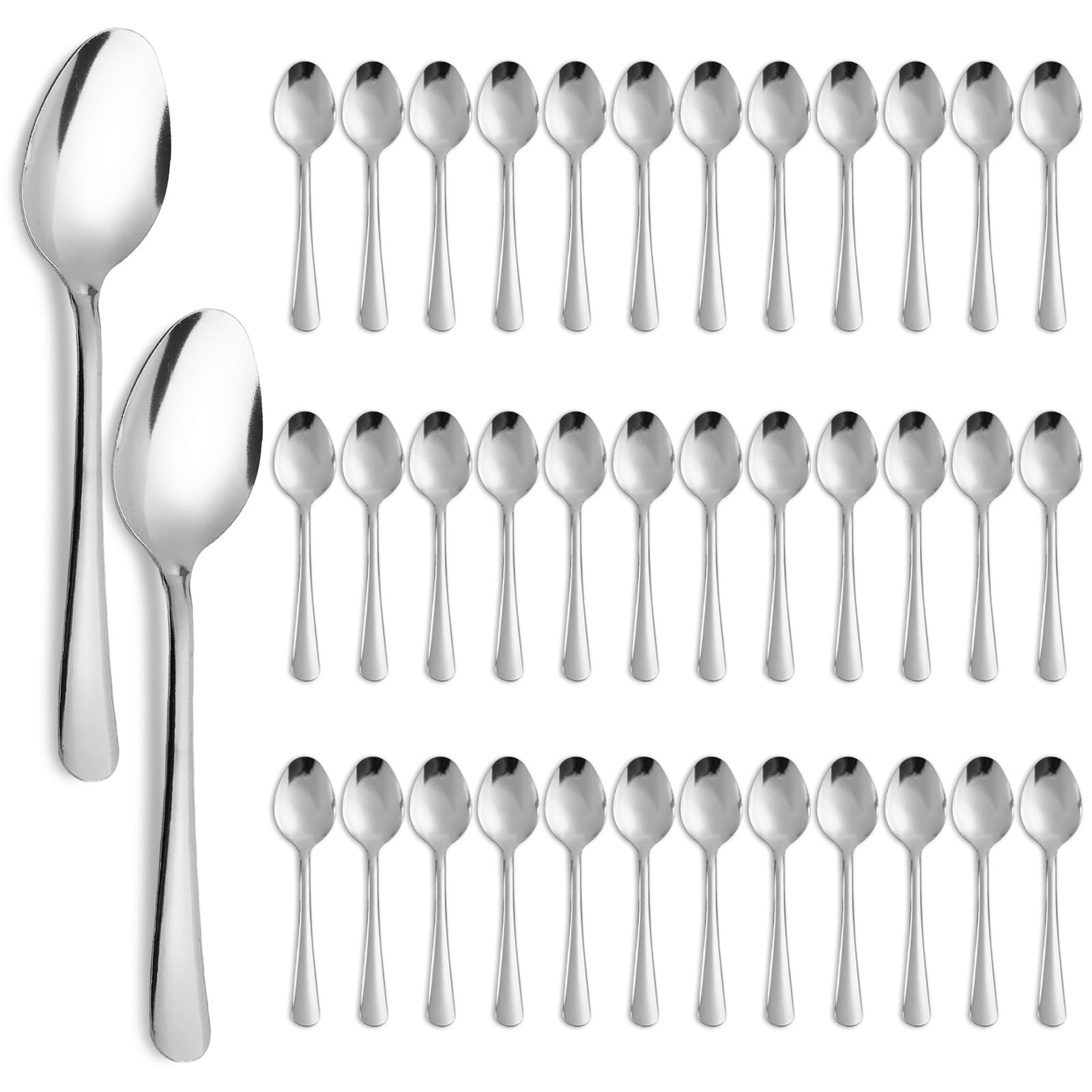 KOOMADE 36PCS Teaspoons Set - Windsor 5.9 Inch Stainless Steel Tea Spoons with Dishwasher Safe Small Spoons,Metal Dessert Spoon,Dinner Spoon Silverware for Home,Kitchen or Restaurant