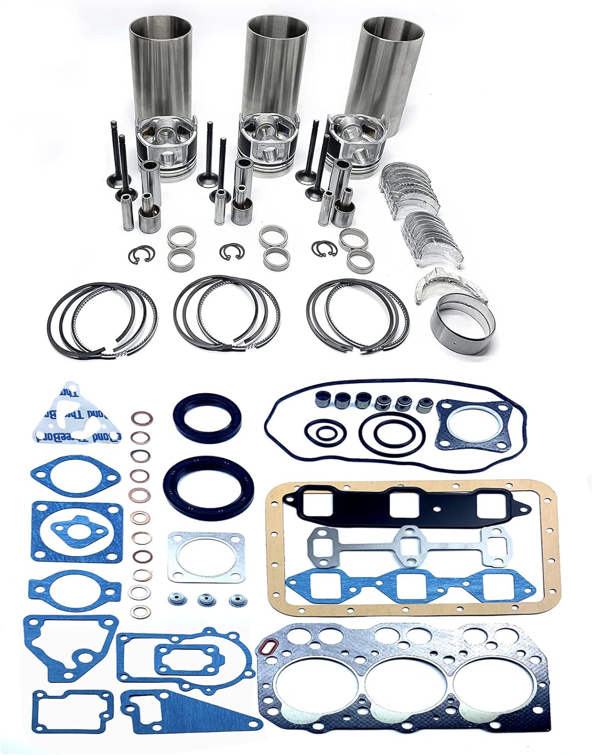 Hconcet STD Overhaul rebuild kit Compatible with Yanmar 3TNA72 3TNA72L 3TNA72UJ Engine FF165 FF155 F145 Tractor