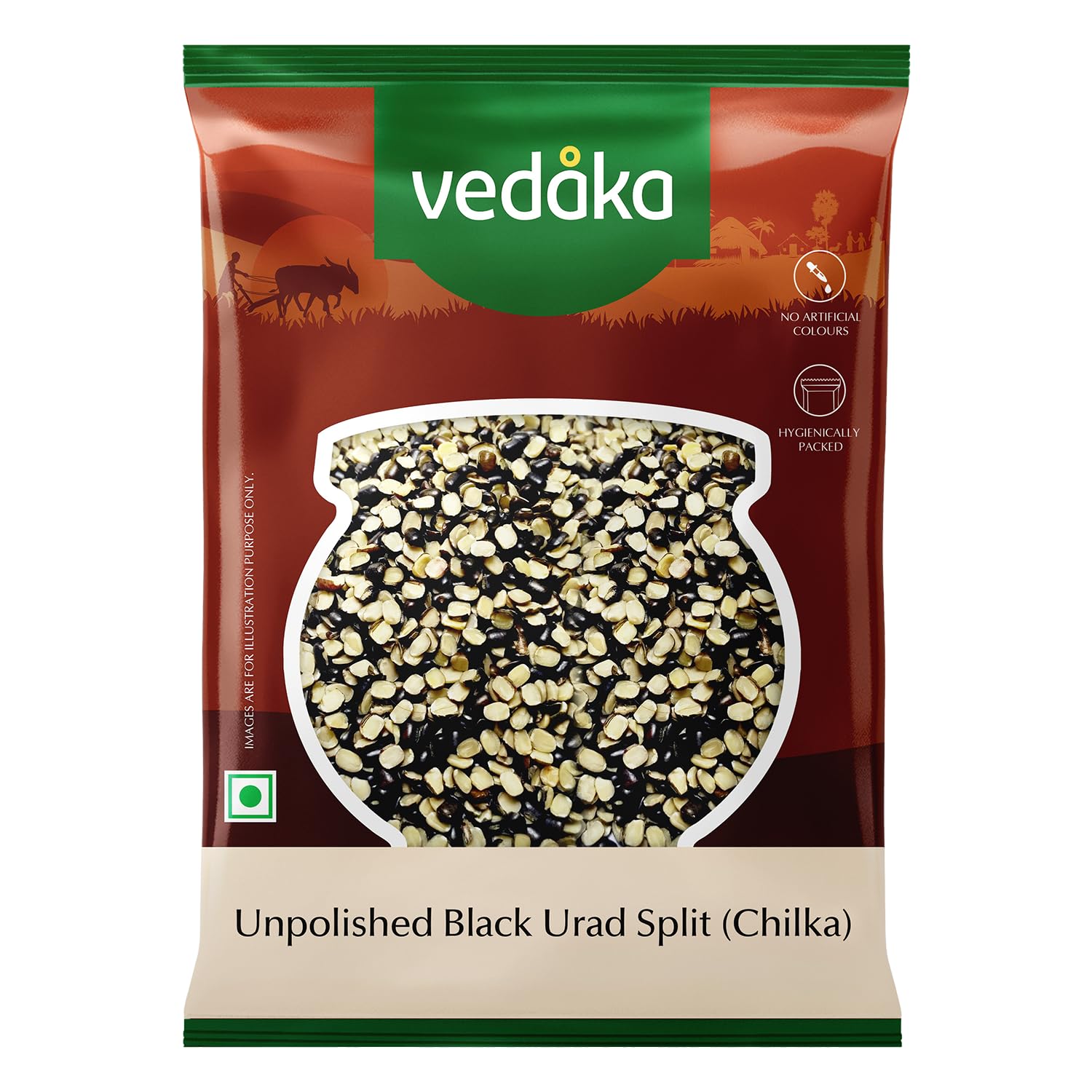 Amazon Brand - Vedaka Popular Black Urad Split / Chilka, 500g