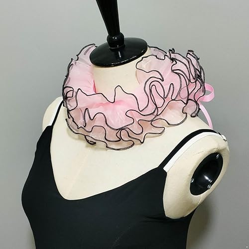 Miniatura 5 de Aislor Vintage Organza Ruffle Fake Collar Elizabelthan Cuello Ruffle Collar Ensambles Clown Neck Collars
