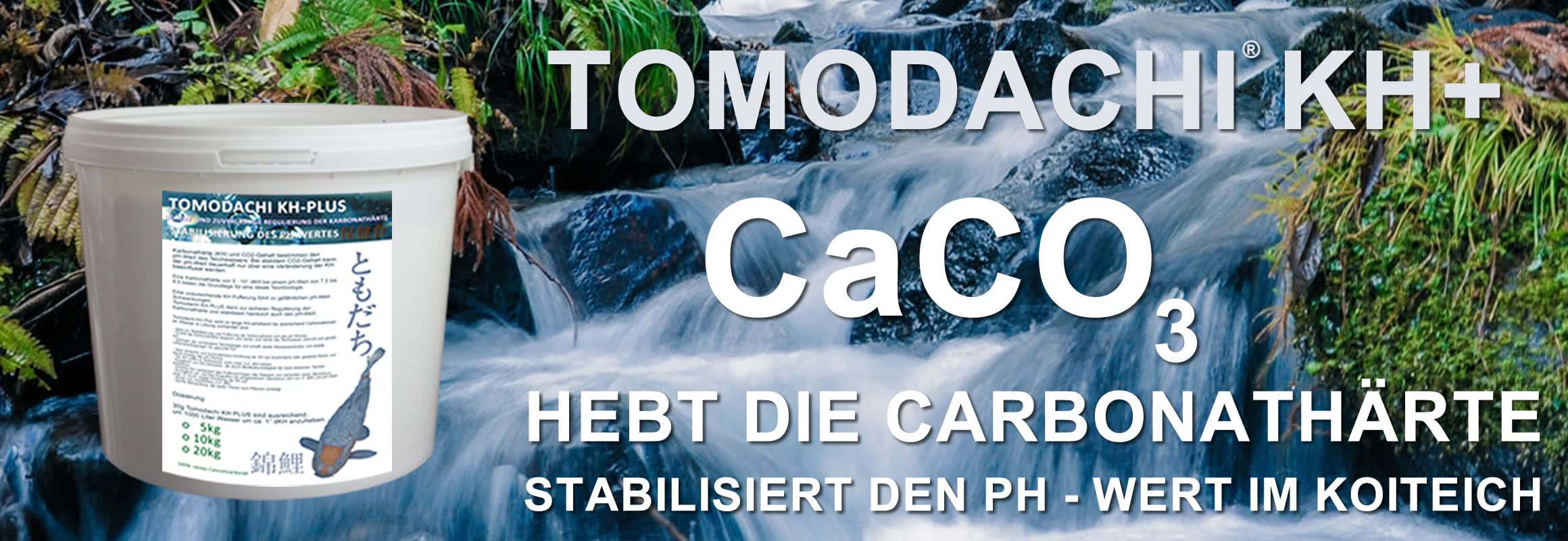 KH Plus hebt Karbonathärte im Teich PH Puffer gesundes Teichwasser gesunde Koi PH stabil Tomodachi KH Plus 20kg Sack
