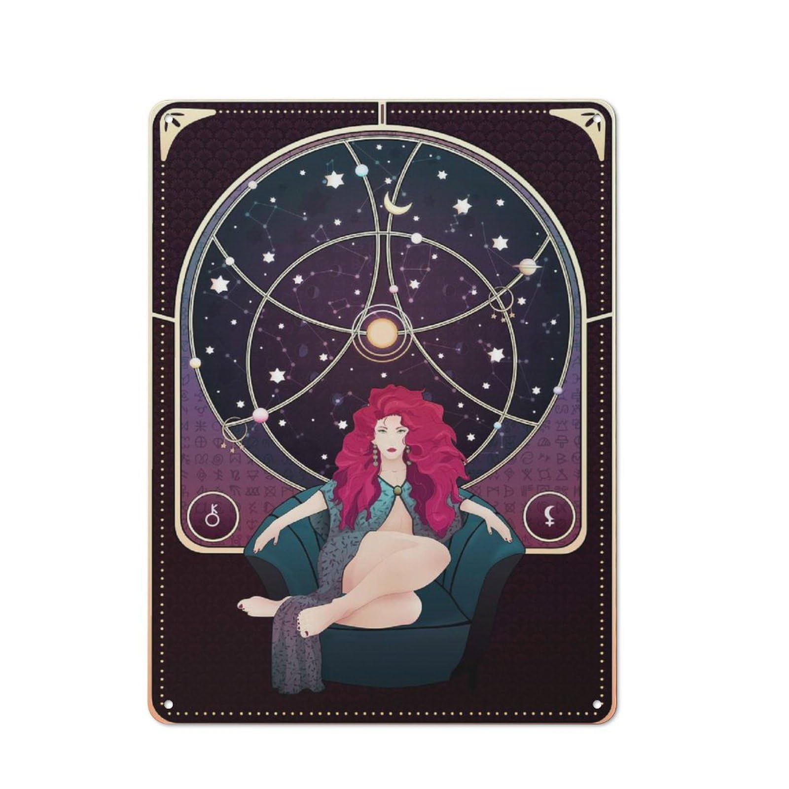 Junmoney The Seer Smart Metal Desk Wall Sign 40X30cm, Creative Space Decor For Workspace, Cafe, Shop Or Desk Area