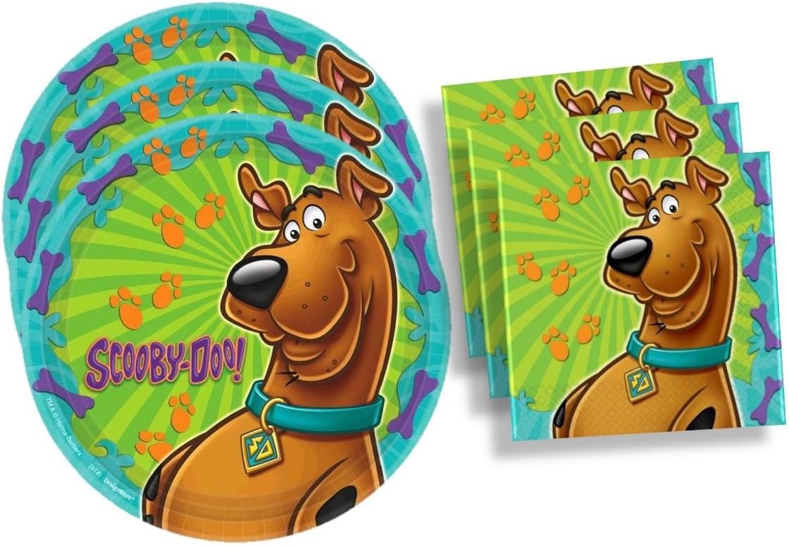 Scooby-Doo Birthday Party Supplies Set Large Plates Plates Napkins Tableware Kit for 16 by Designware