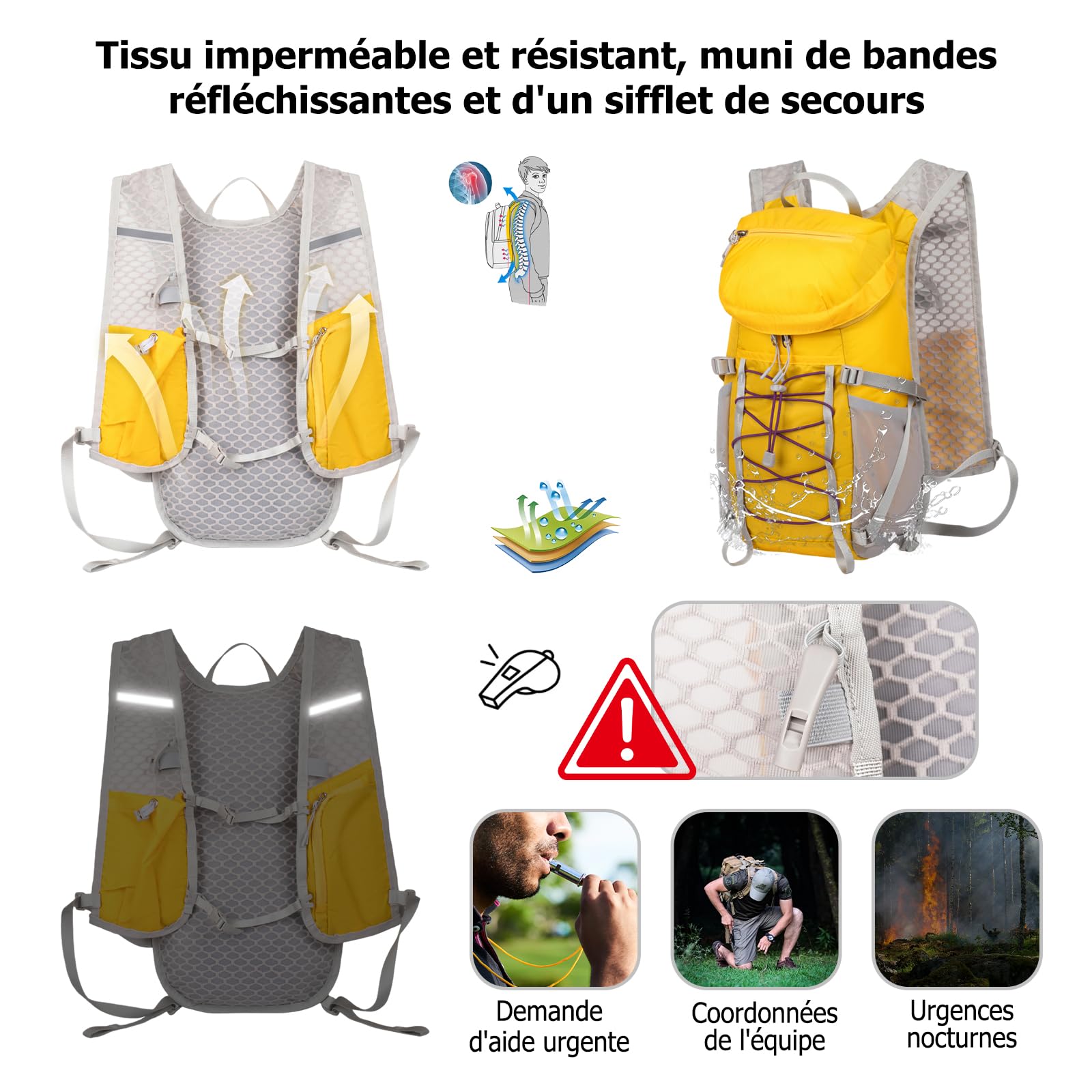 Sac à Dos D'hydratation de Course Léger Respirant Sac à Dos Trail