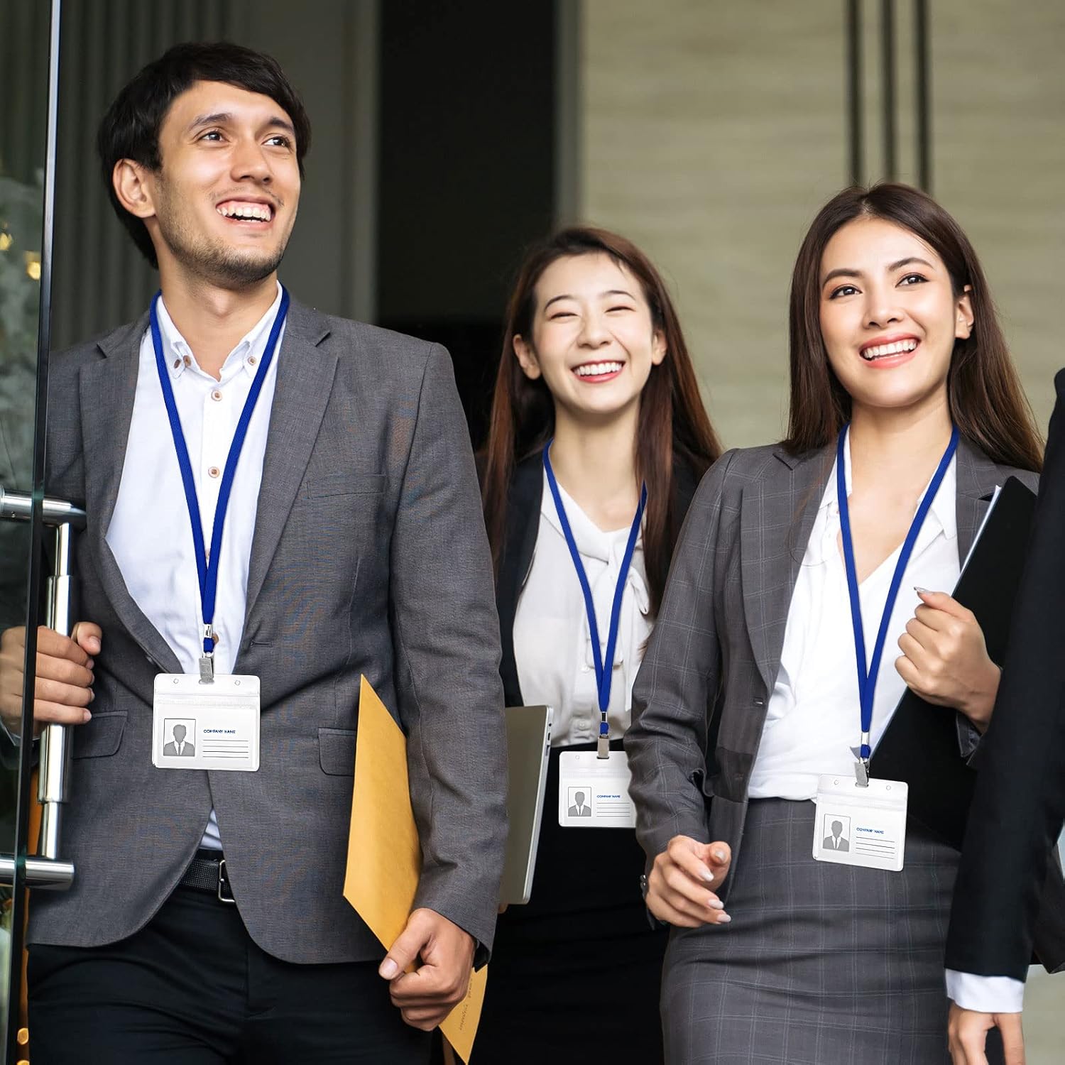 Hoolerry 300 Pcs Lanyards Clips Bulk for ID Name Badge Holder Lanyards Flat with Swivel Hook for Office School(Blue) - Image 3