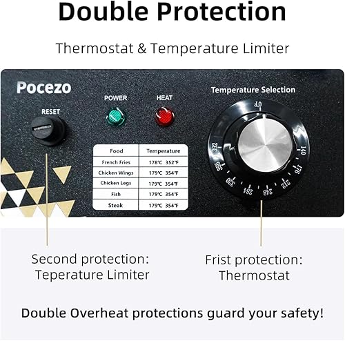 Miniatura 4 de Freidora profunda con cesta, 3400 W 9.1 Qt de tanque de aceite  4 Qt de cesta x 2, freidora eléctrica de acero inoxidable para encimera para uso