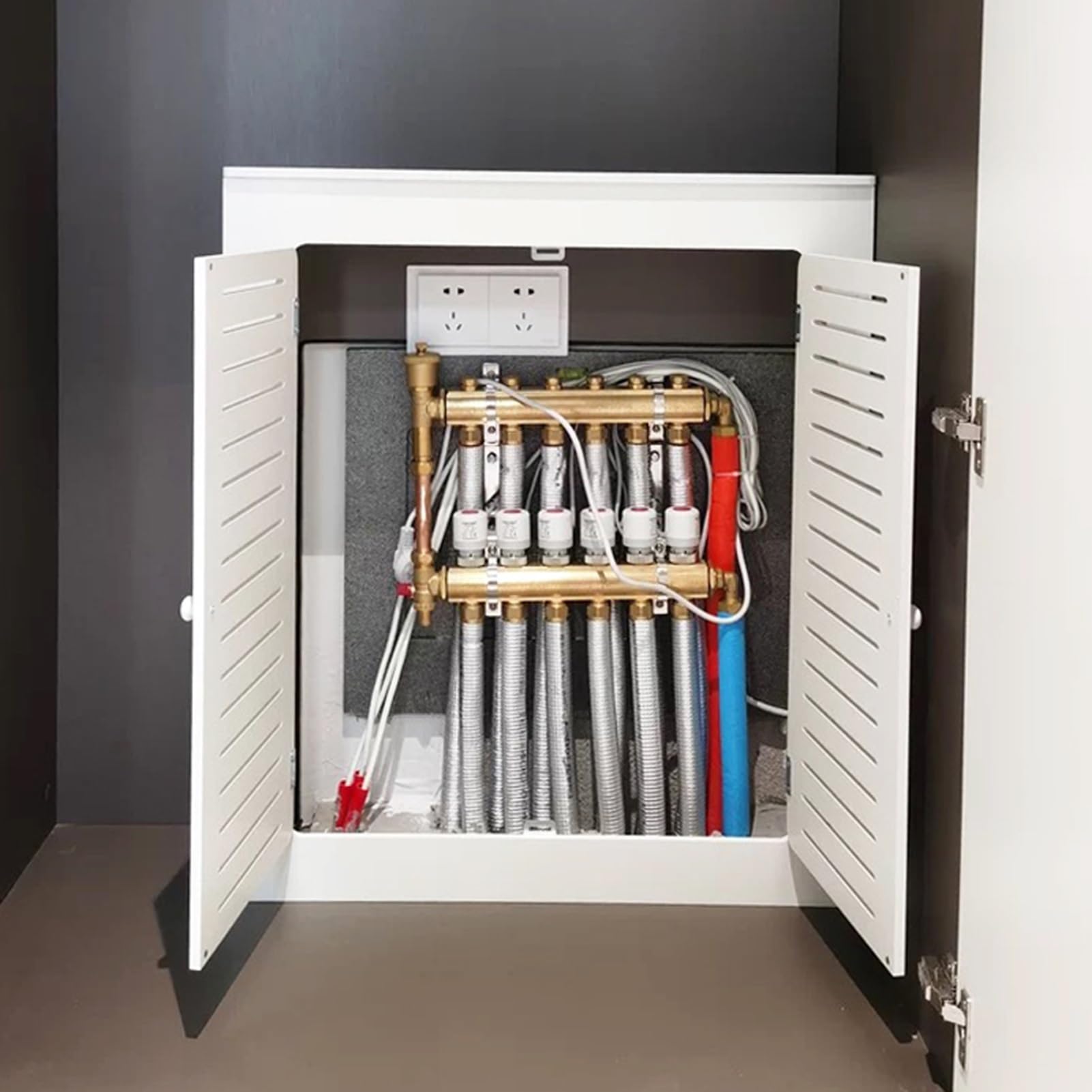 Moderno estante de calefacción con 2 puertas, protector de vapor, para 90 x 60 x 15 cm, para decoración del hogar
