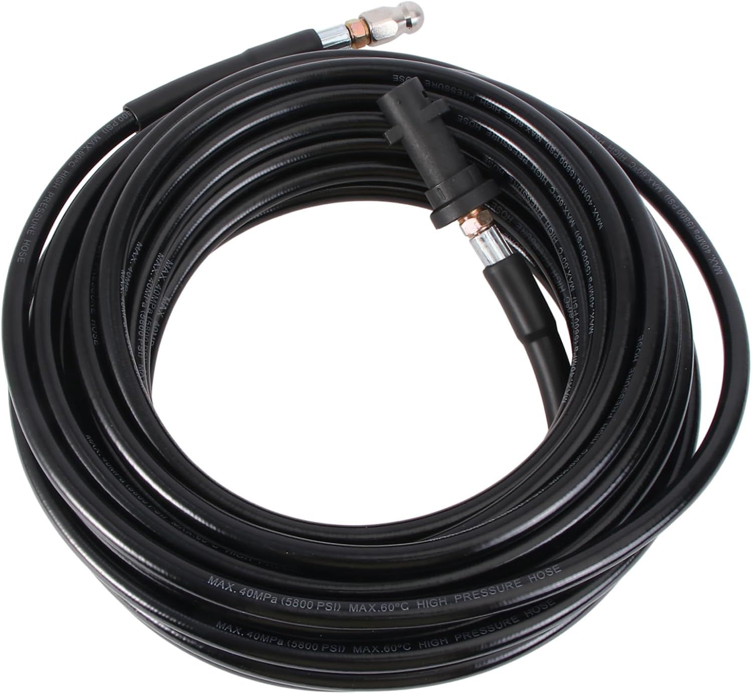 Pressure Washer Hose 15m Washer Hose Compact Nozzle for Drain Sewer Lines