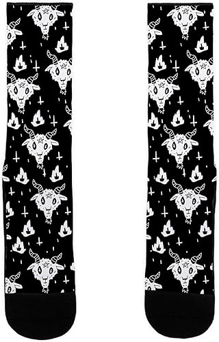 LookHUMAN Spicy Heck Boy Satan Pattern US Talla 7-13 Calcetines, Blanco