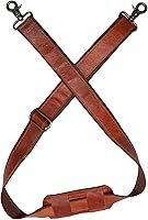HANDIWORKHANDCRAFT Adjustable Genuine Leather Shoulder Strap Vintage Brown 60" Padded Comfort Fit Replacement for Bags Purses Luggage