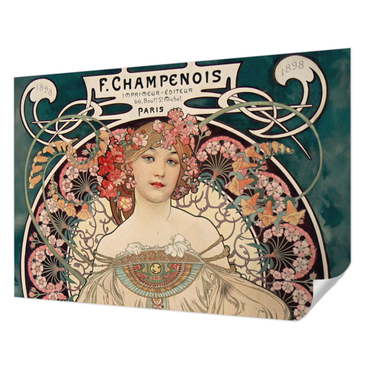 Revêtement mural autocollant panoramique fleurs 208x146 cm pour salon