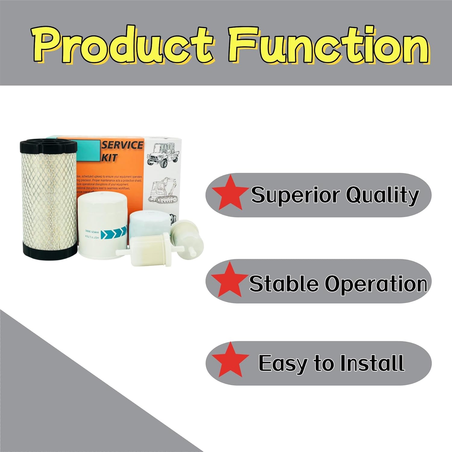 Filter Maintenance Kit K1211-82320 HH150-32430 12581-43012 HHK20-36990 Air/Oil/Fuel/Hyd Fit for K-bota BX22 BX23 BX25 BX1800 BX2660 BX2670 BX2350 BX2370 Tractor