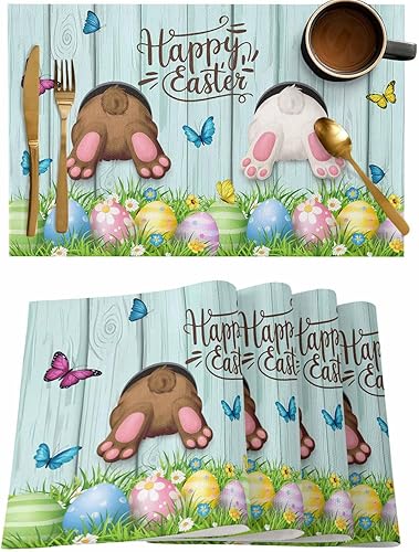 Vista 38 de Juego de 6 manteles individuales rojos para el día de San Valentín, diseño de corazón de San Valentín, resistentes al calor, lavables, manteles