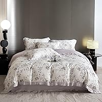 Vista 25 de VM VOUGEMARKET - Juego de funda de edredón floral rosa, Queen, 3 piezas, ropa de cama de algodón para niñas estilo campestre romántico, con cierre