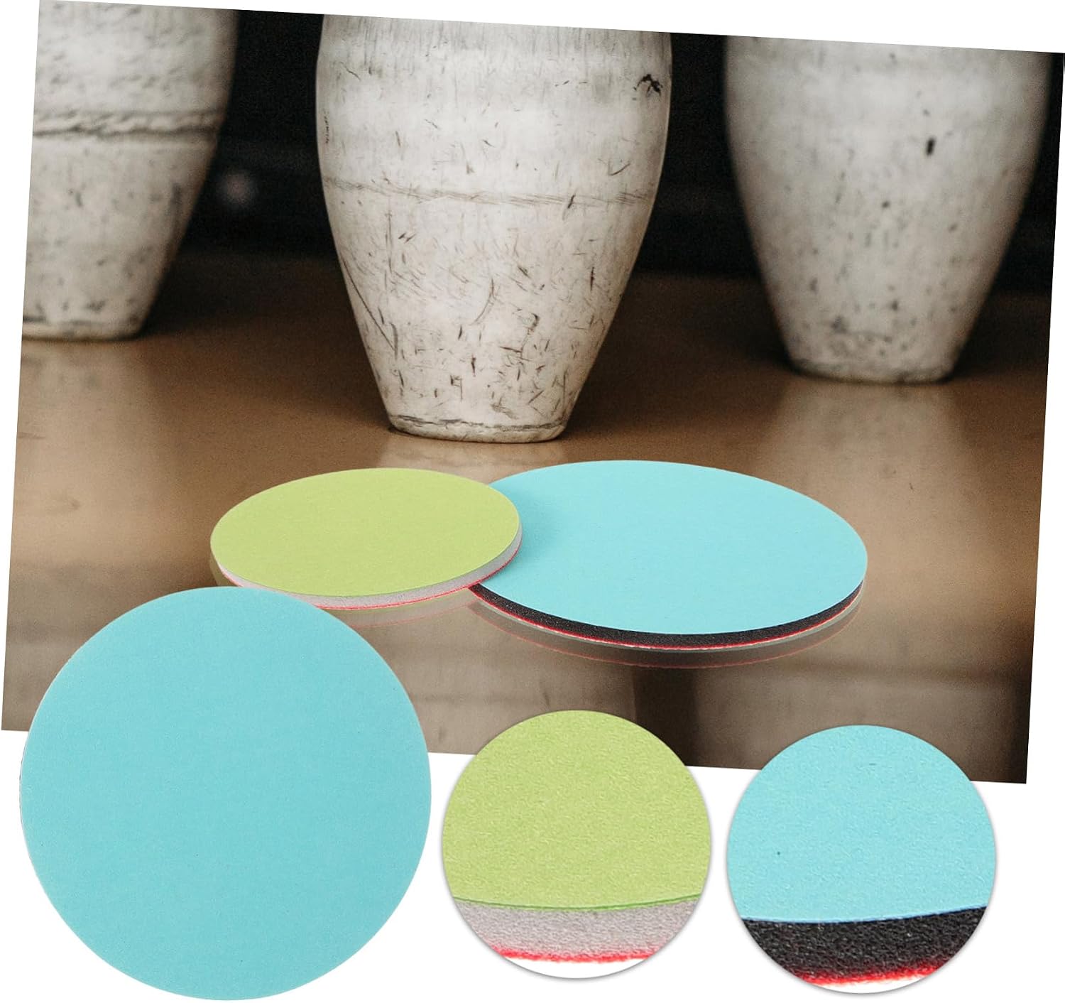 ARTIBETTER 8pcs Bowling Ball Polishing Discs Cleaning Pads Sandpaper Discs for Bowling Balls Multi-use Pad