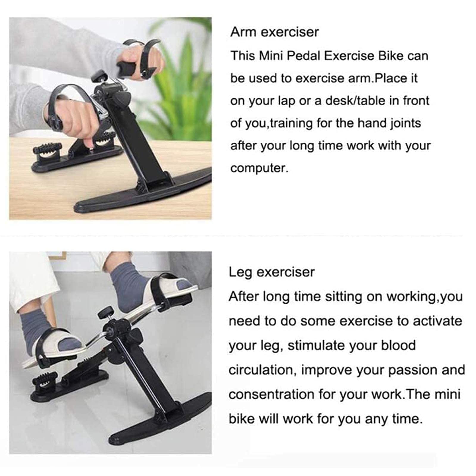 Riabilitazione per Gambe e per Arti Inferiori, Pedale Portatile Multifunzionale, Cyclette per Uso Domestico Regolabile per Gambe Piccole, pedaliera per Ufficio a casa
