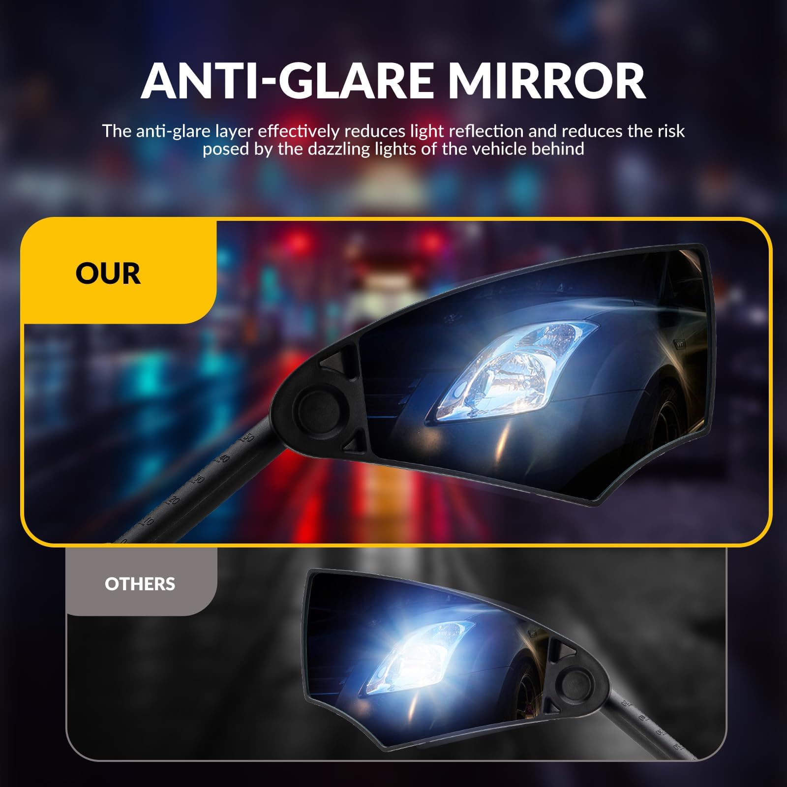 ROCKBROS Rétroviseur HD de Vélo Anti-Éblouissement Miroir Diamètre Guidon 20-23mm Rotatif 360° Extensible Résistant Choc Empêche Éclats de Verre Voler Scooter Trotinette Électrique Gauche/Droite Noir