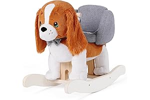 Safe Wooden Toddler Giraffe Rocking Horse with Seat Belt