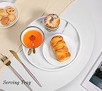 Vista 6 de Luxspire Round Vanity Tray, 10.63 Inch Bathroom Vanity Tray Resin Kitchen Tray, Countertop Organizer Tray for Perfume Dresser Jewelry Candle, Coffee