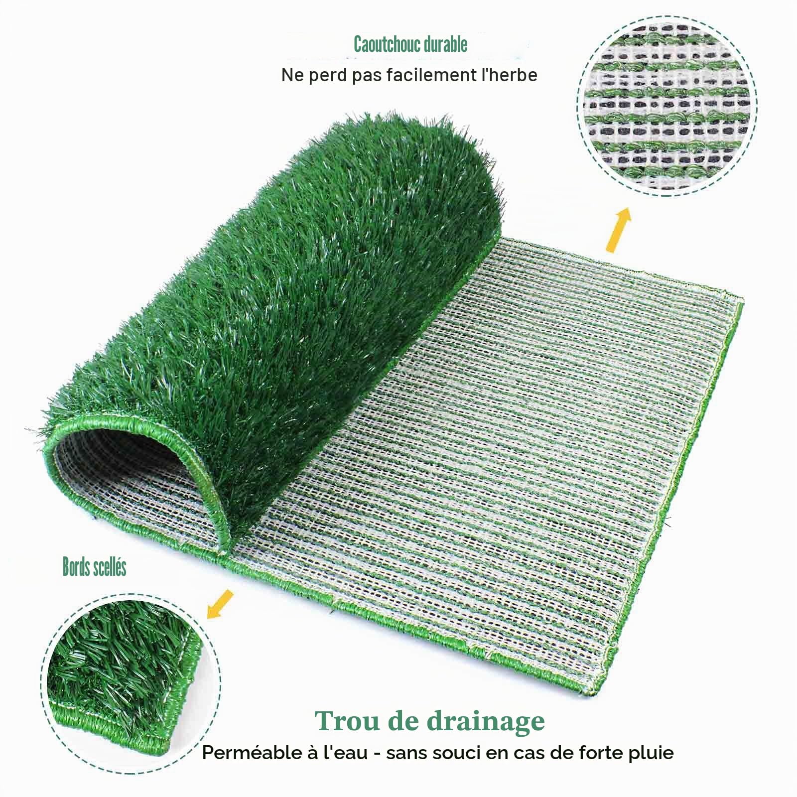 BRIAN & DANY 76 x 51 cm Toilette pour Chien, Bac à Litières avec Deux Tapis en Gazon Artificiel