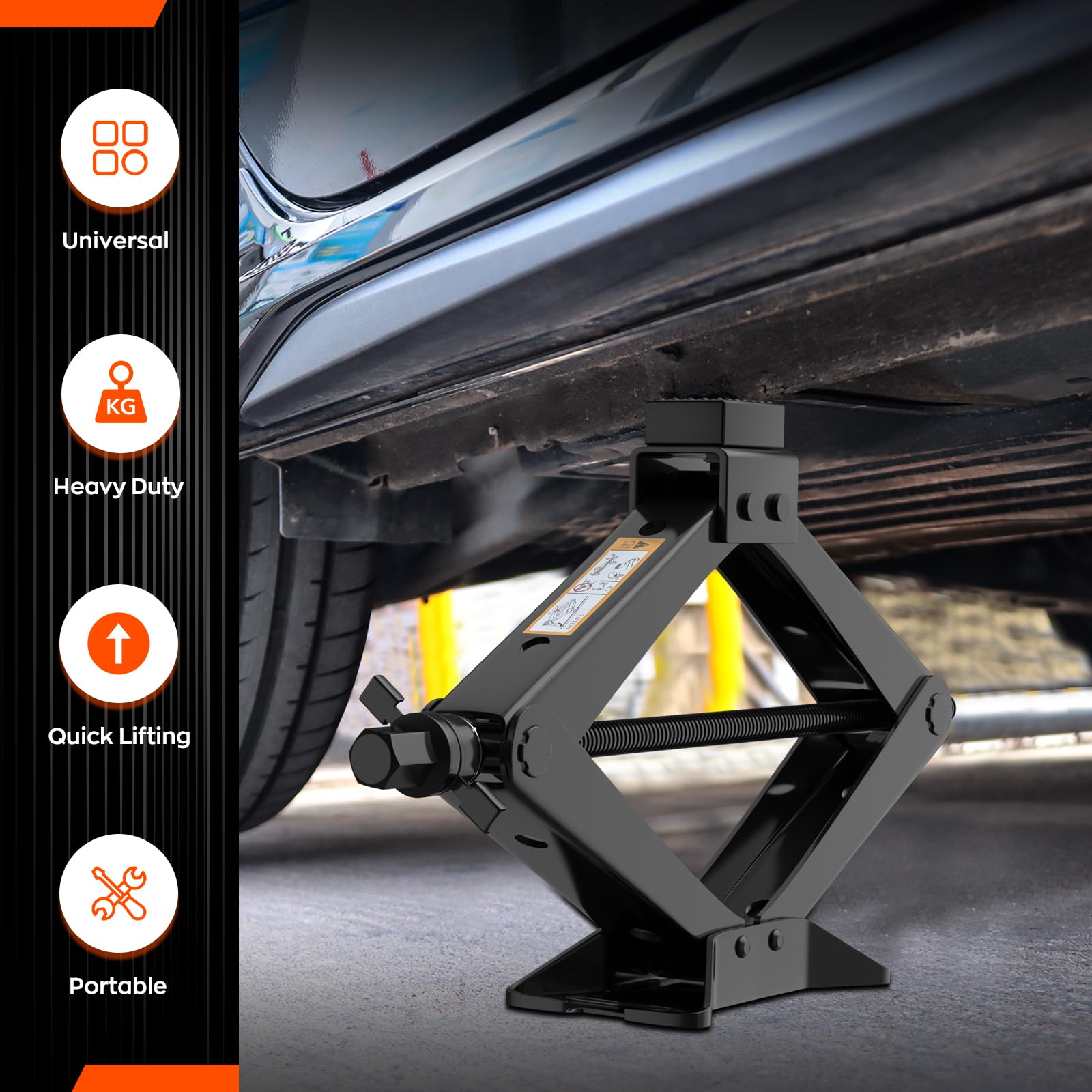 IMAYCC Cric Per Auto 3T,3000Kg Portatile Cric Auto Universale con Chiave a Cricchetto,Altezza massima fino a 41 cm,Cric a Forbice Kit Emergenza Autoper Berline SUV