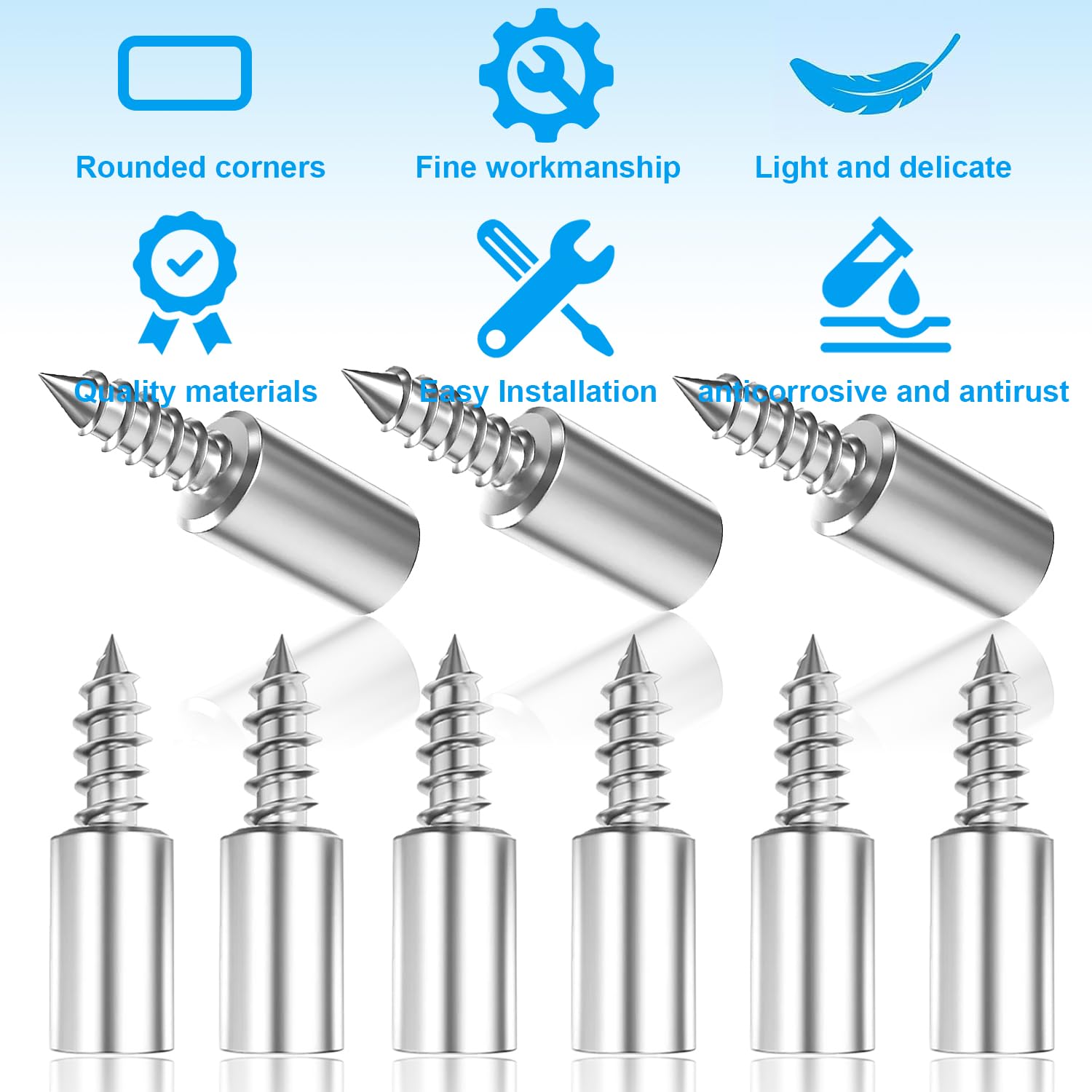 30 Pioli Per Mensole Ø7.5mm - Supporti Regolabili Con Manicotto Antiscivolo, Bianco - Foto 5