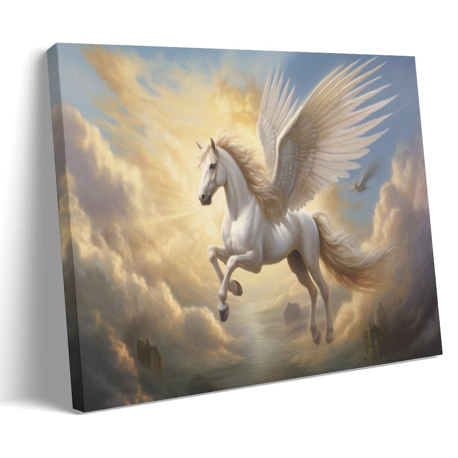 GMUKIFFY Fantasy Horse Painting on Canvas Wall Art Colorful Clouds Animal Stretched And Framed Canvas Prints Artwork for Home Decorations Ready to Hang Wall Decor 20x30inch(50x75cm)