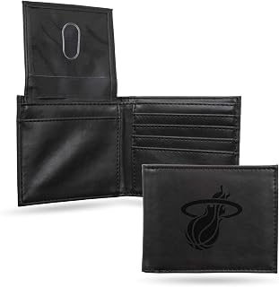 Rico Industries NBA Laser Engraved Billfold Wallet Laser Engraved Bill-fold Wallet - Slim Design - Great Gift