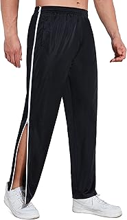 AIFARLD Tear Away Pants for Men Side Zippers Mens Sweatpants with Pockets for Basketball