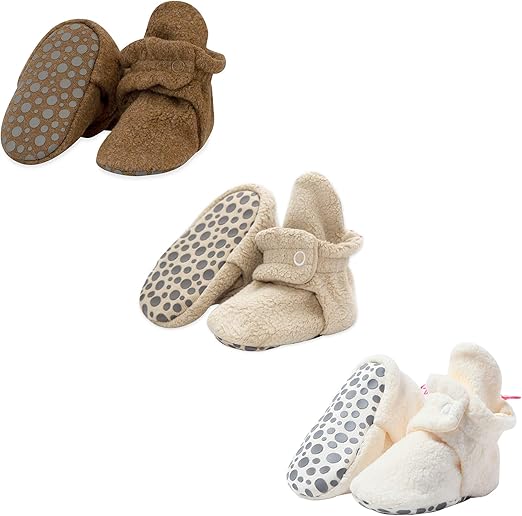 Zutano Unisex Fleece Baby Booties with Organic Cotton Lining, Newborn Essentials