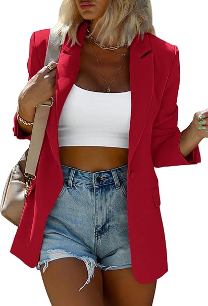 KIRUNDO Womens Blazer Business Casual Oversized Long Sleeve