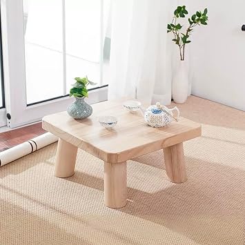 Bay Window Table Household Small End Table, Wood Coffee Table, Rectangle Small Coffee Table, Low Coffee Table, for Living Room Office Color Wood Color, Size 14in/36cm