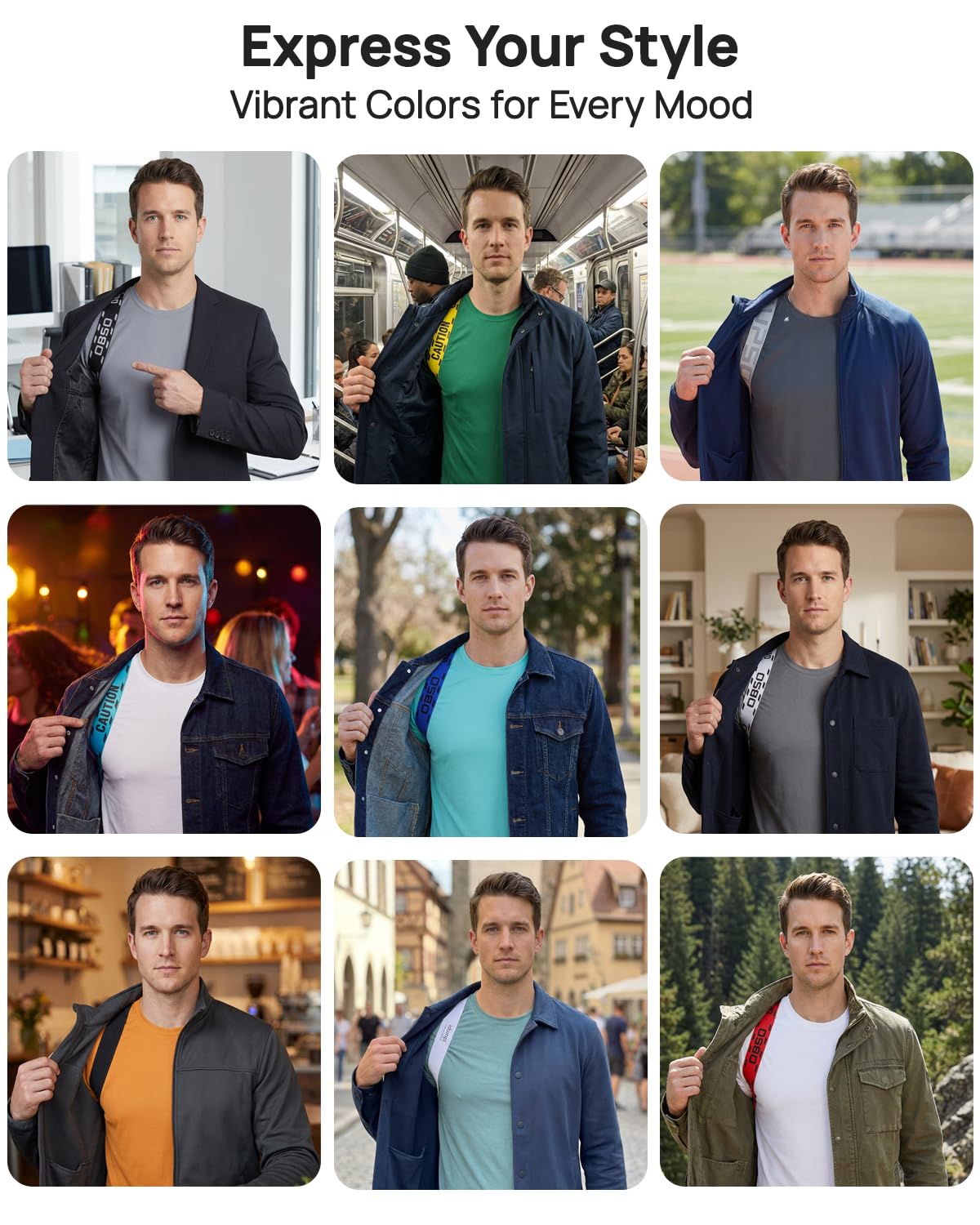 RNEMP® Innovative 1/8" Ultra-Slim Back Posture Corrector For Men In 9 Vibrant Colors,High-Airflow Breathable Fabric Upper Back Brace Posture Corrector Brace For Gen Z Professionals(Black-Printed)