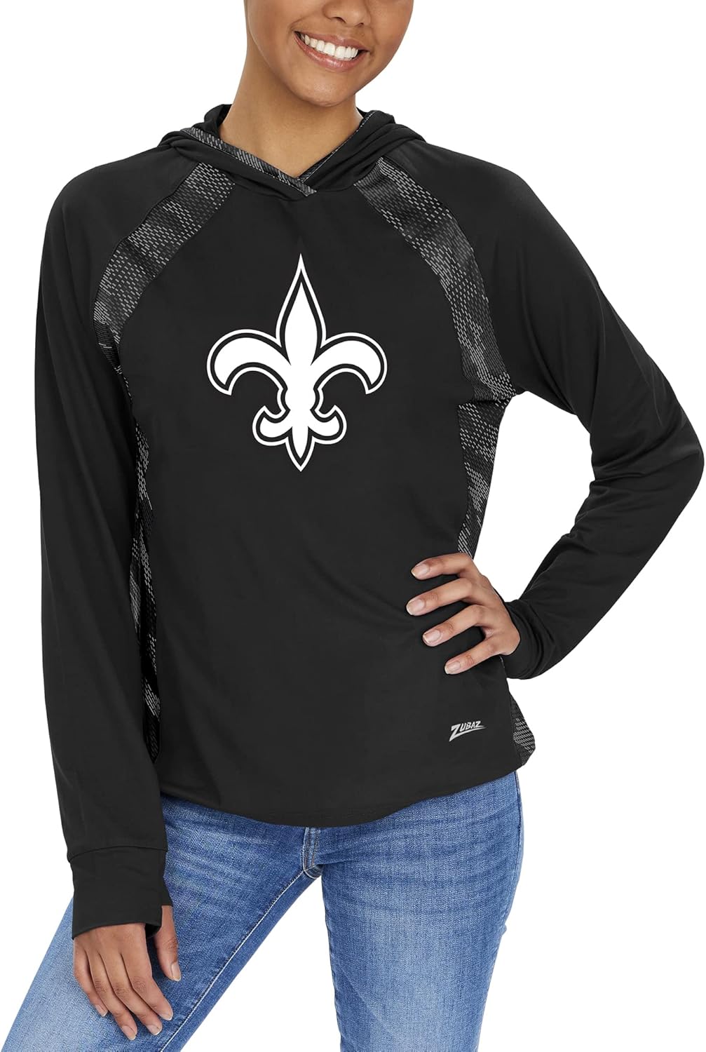 Zubaz NFL womens Elevated Lw Hood With Black Viper Print