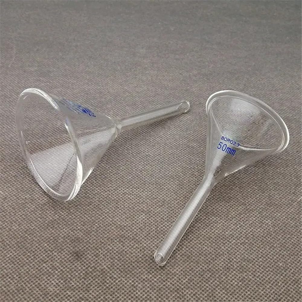 Équipements et fournitures de laboratoire Entonnoir triangulaire en verre de laboratoire, diamètre 40 mm à 150, cône épais