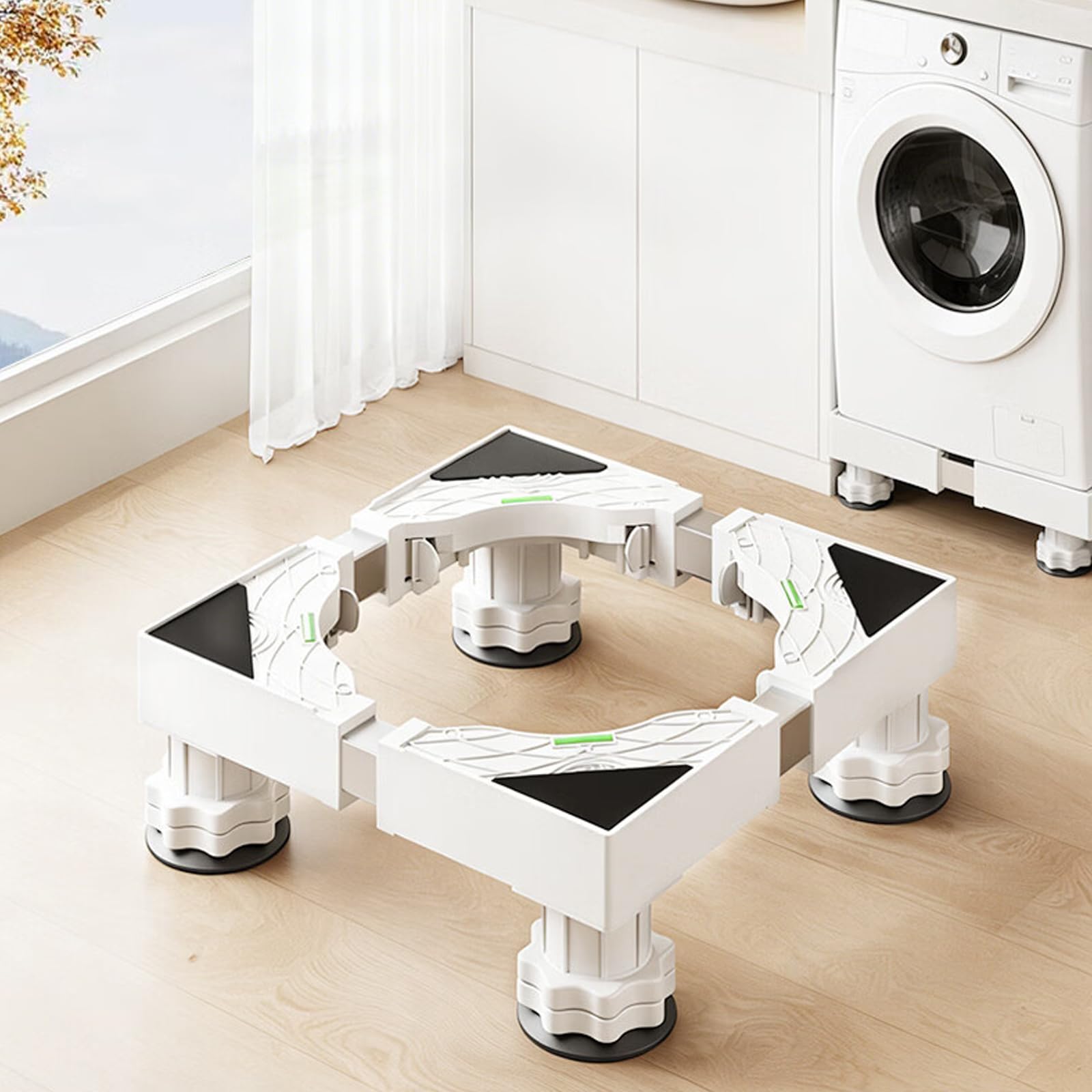 Piedini Antivibrazione Lavatrice Supporto Lavatrice Asciugatrice Scaffale Lavatrice Regolabile Rialzo Lavatrice da Terra Piedini Lavatrice 8 Legs 8 Wheels