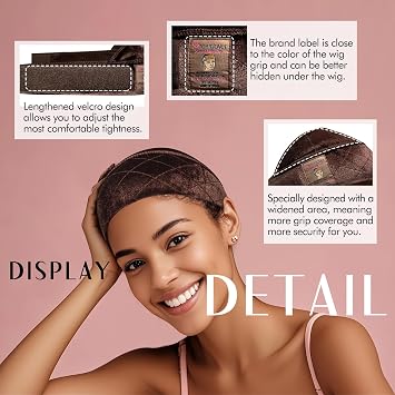 Dreamlover Wig Grip Band for Half Wig, Enhanced Grip Headband, Dark Brown | Non-Slip, for Hijab & Hats, No Glue Needed, Hairline Protection, Velvet, Adjustable, for Women with Chemo Hair Loss, 1 PCS