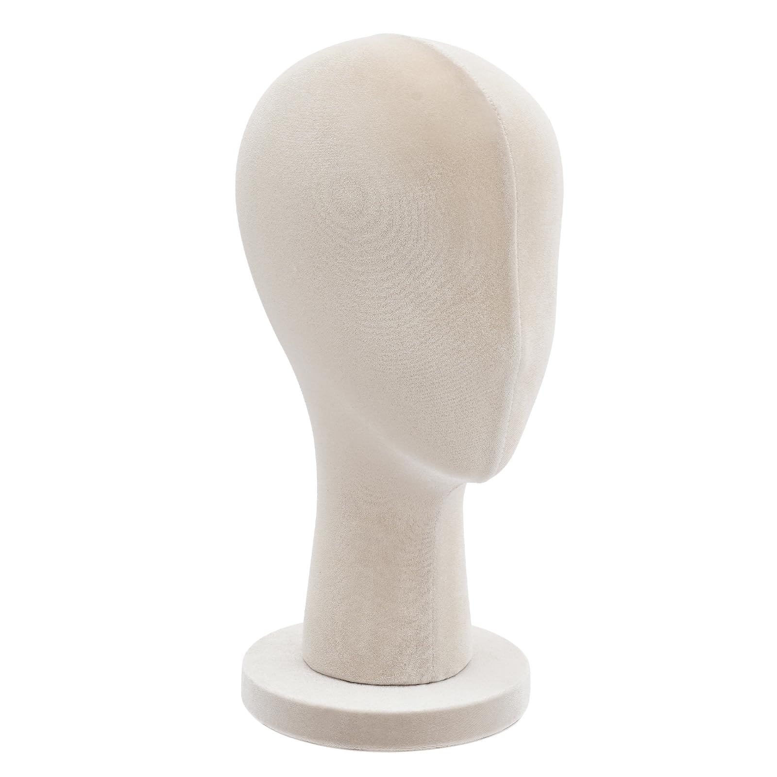 Weibliche Schaufensterpuppe Kopf 52.5 cm, Beige Samt Perückenkopf