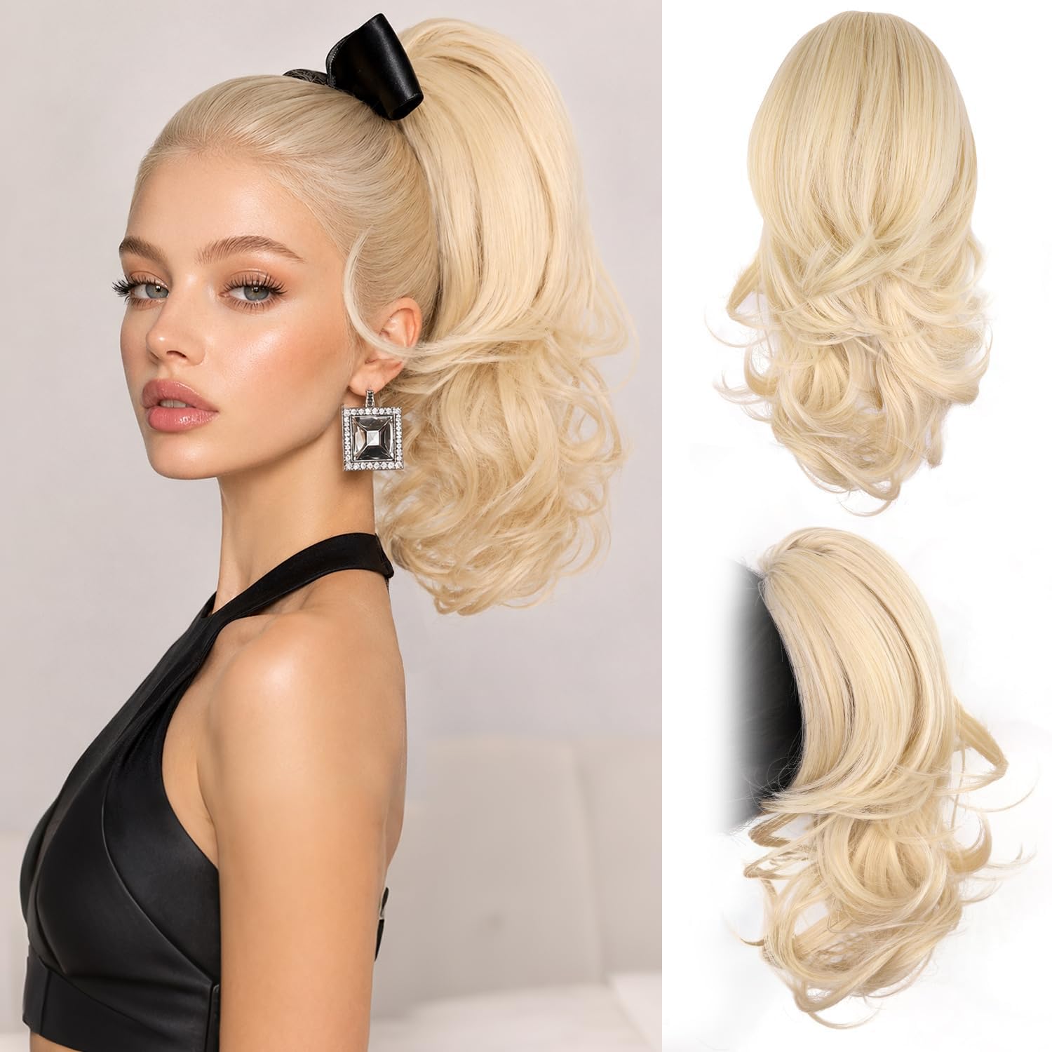 Photo 1 of 14 Inch Claw Clip Ponytail Extension, Soft Wavy Pony Tails Hair Extensions