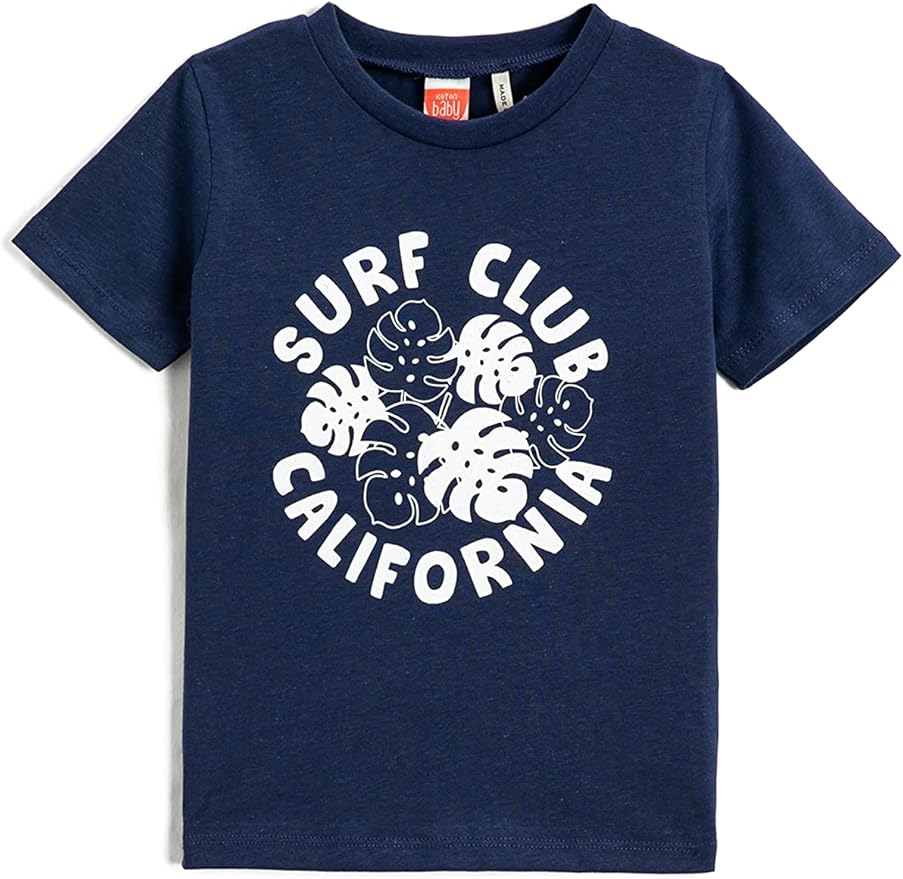 Buy Koton Printed Short Sleeves Crop T Shirt In Navy - 6thStreet