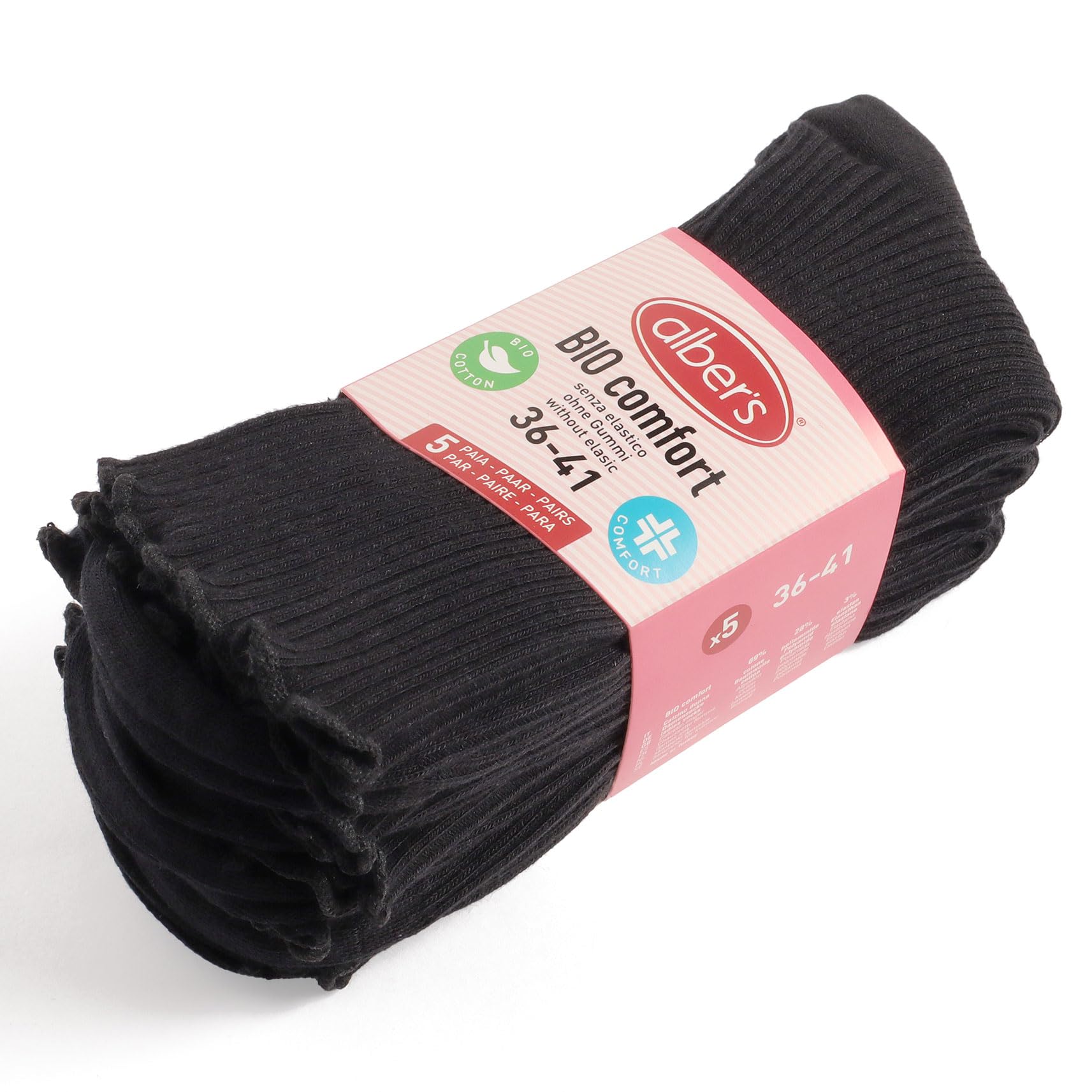 alber's BIO COMFORT - 5 Paia Calzini Corti Donna Cotone Bio