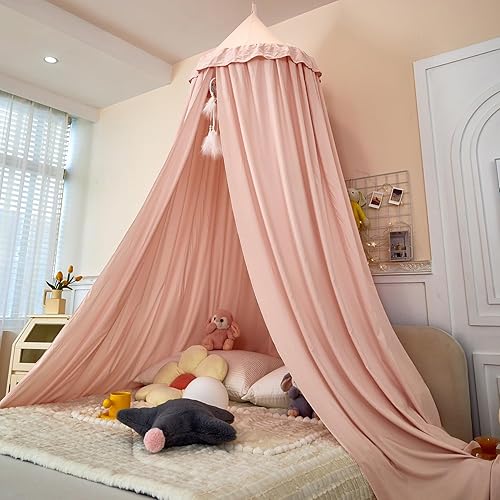 Miniatura 43 de dix-rainbow Toldo decorativo de princesa para cama de niños, toldo de cama suave y duradero para habitación de niñas, tienda de campaña, ropa de Red
