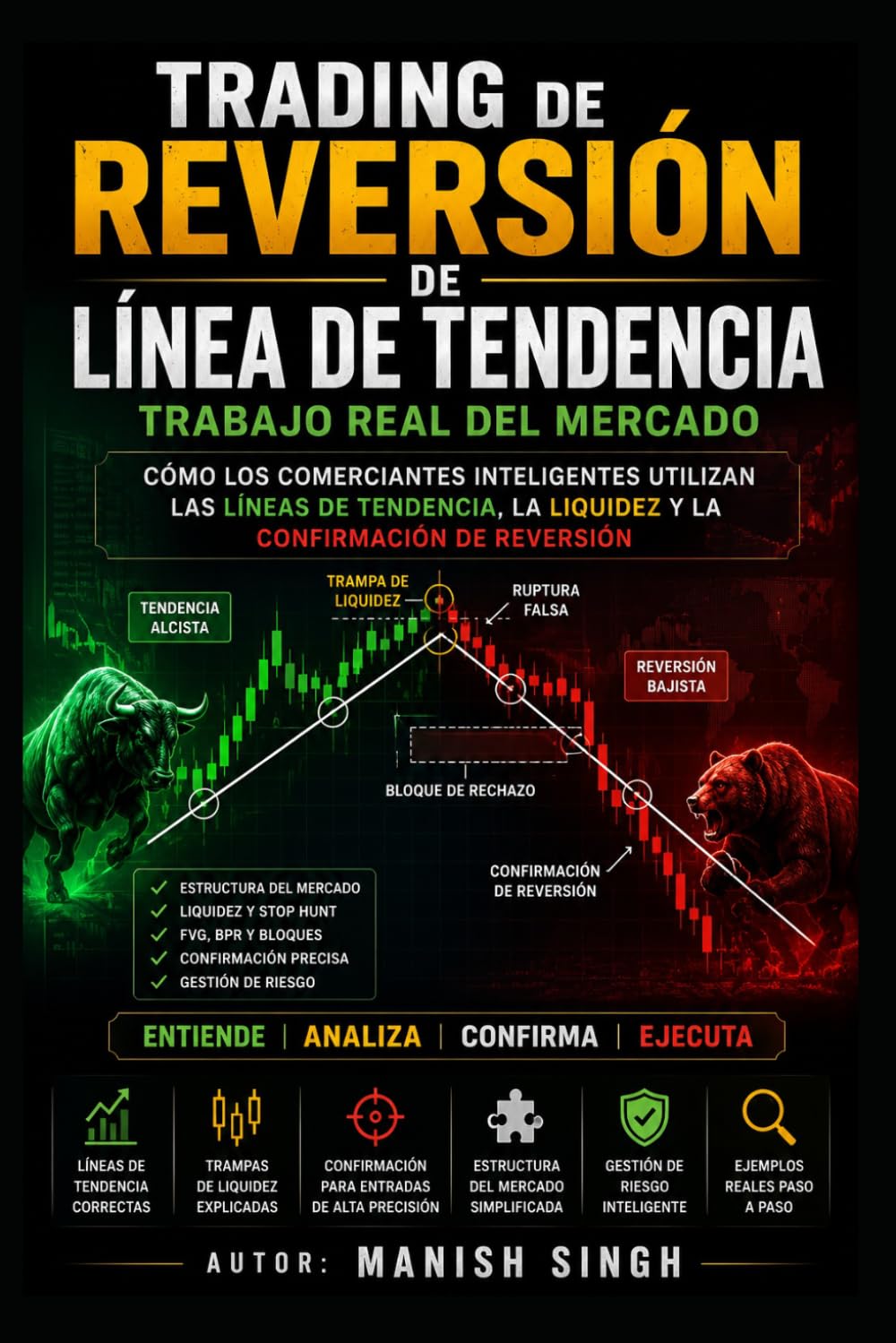Trading de reversión de línea de tendencia: trabajo real del mercado: Cómo los comerciantes inteligentes utilizan las líneas de tendencia, la liquidez ... 9 (Serie Profesional de Trading ICT)