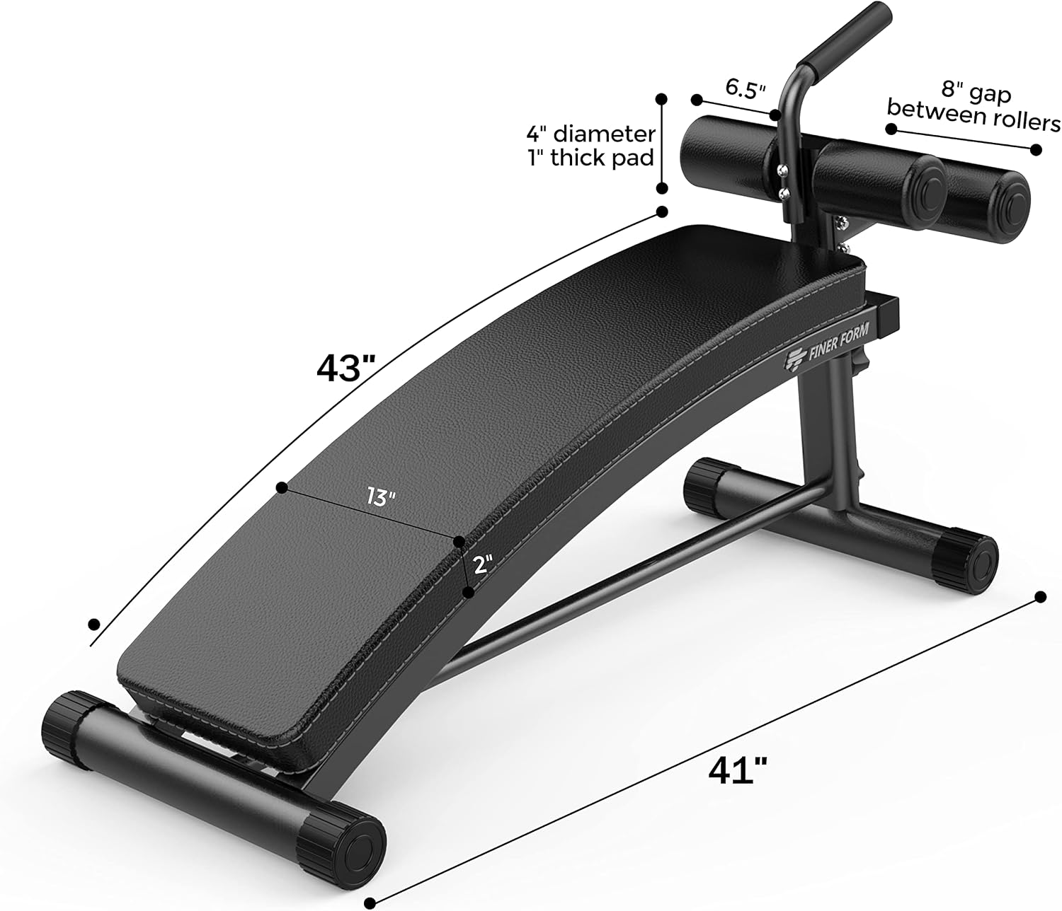 Finer Form Gym-Quality Sit Up Bench with Reverse Crunch Handle - Solid Ab Workout Equipment for Your Home Gym. More Effective than an Ab Machine or Ab Roller. Get a Great Abdominal Workout at Home